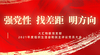 強(qiáng)黨性、找差距、明方向——大匯物聯(lián)黨支部召開2021年度組織生活會(huì)和民主評議黨員大會(huì)