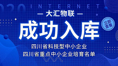 大匯物聯(lián)公司成功入庫四川省科技型中小企業(yè)和四川省重點中小企業(yè)培育名單